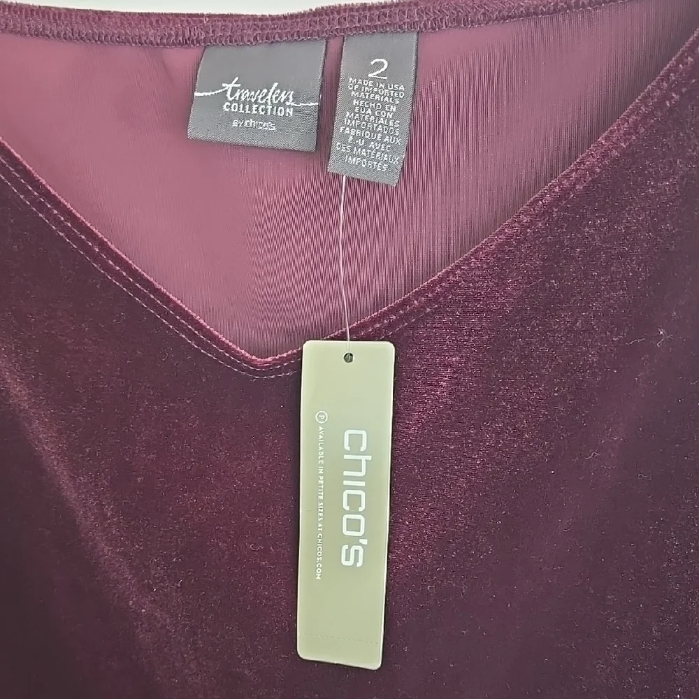 CHICO'S Velvet Tank Top in Deep Burgundy - Picture 2 of 9